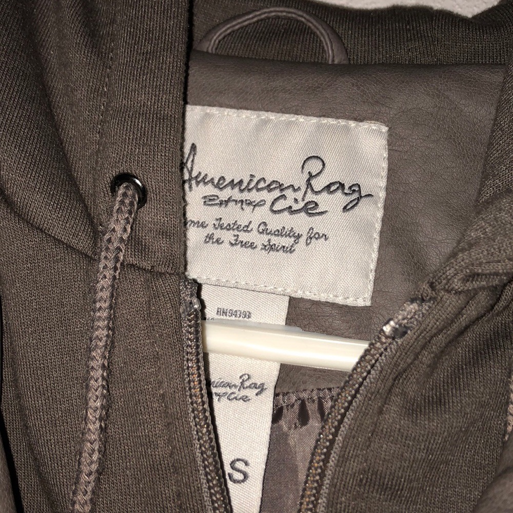 American Rag Grey Leather Jacket - Picture 2 of 4
